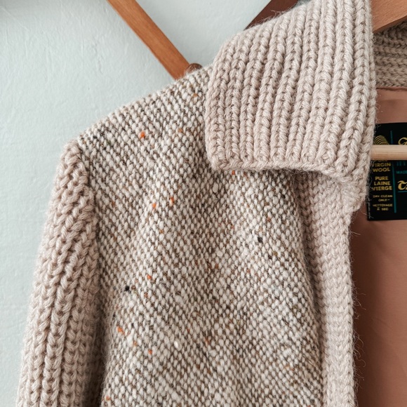 Vintage Freedom Wear 100% Irish Tweed Wool Sweater Jacket - Picture 3 of 6